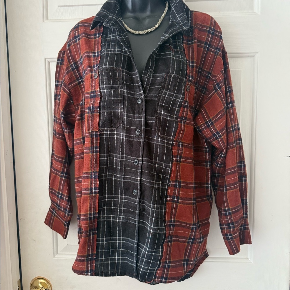 Forever 21 Black and Brown Checkered Flannel